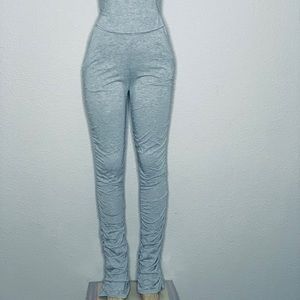 2 piece crop top stacked leggings.